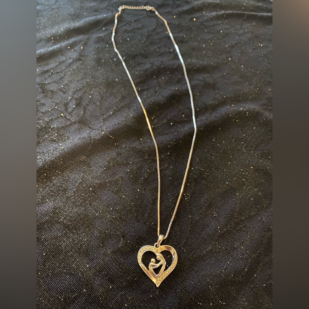 Mother Child 925 pendant and chain